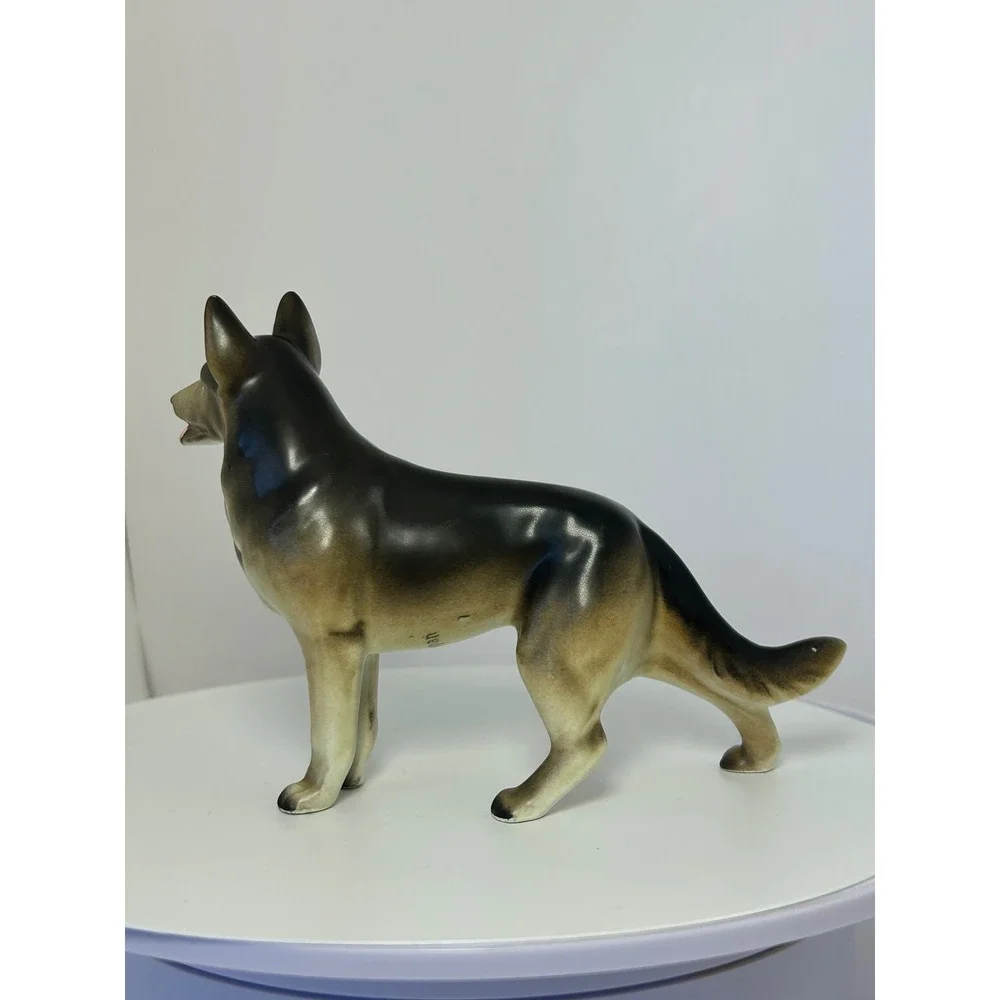 Vintage German Shepherd Dog Figurine Ceramic Japan Porcelain‎ Standing Statue